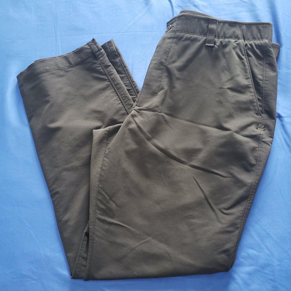 Under Armour Pants Mens 36X30 Black Nylon Chino Golf Performance Stretch Preppy